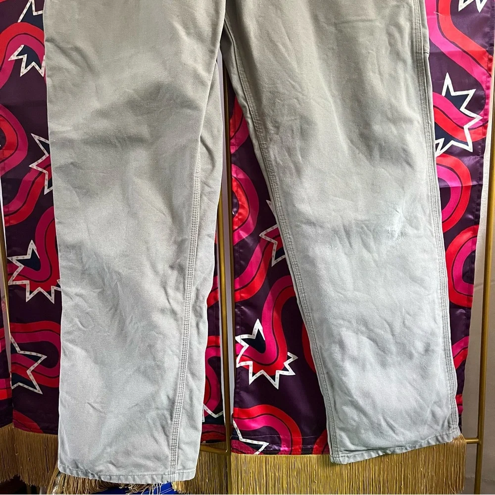 Vintage Carhartt B11 DES Duck Canvas Dungarees Work Pant Washed Carpenter Desert - Picture 4 of 10